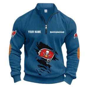 Tampa Bay Buccaneers Fans Gift Half Zipper Corduroy Sweatshirt, All Over Print Sweatshirt For Sport Fan NFL150090825113 - Denim Blue
