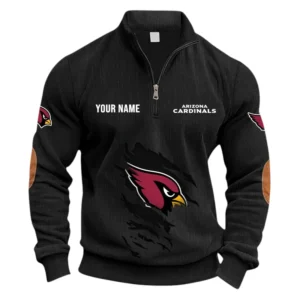 Arizona Cardinals Fans Gift Half Zipper Corduroy Sweatshirt, All Over Print Sweatshirt For Sport Fan NFL150090825132 - Black