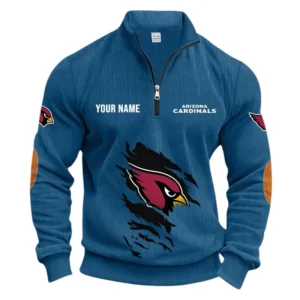 Arizona Cardinals Fans Gift Half Zipper Corduroy Sweatshirt, All Over Print Sweatshirt For Sport Fan NFL150090825132 - Denim Blue
