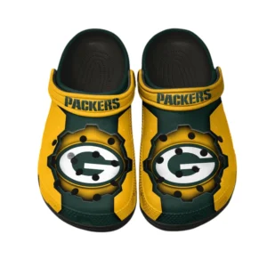 Green Bay Packers Fans Gift Crocs, All Over Print Crocs For Sport Fan NFL154091025105 - Black