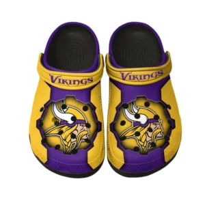 Minnesota Vikings Fans Gift Crocs, All Over Print Crocs For Sport Fan NFL154091025110 - Black
