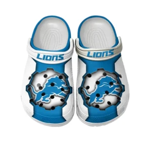 Detroit Lions Fans Gift Crocs, All Over Print Crocs For Sport Fan NFL154091025118 - White