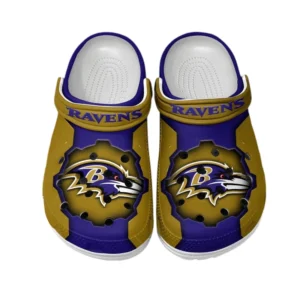 Baltimore Ravens Fans Gift Crocs, All Over Print Crocs For Sport Fan NFL154091025132 - White