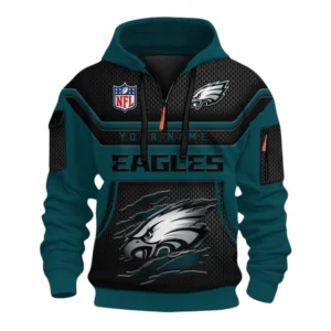 Philadelphia Eagles Fans Gift Hoodie Half Zip 3D, All Over Print Hoodie Half Zip 3D For Sport Fan NFL159091125102 - Style 1