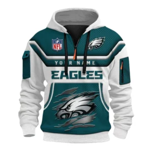 Philadelphia Eagles Fans Gift Hoodie Half Zip 3D, All Over Print Hoodie Half Zip 3D For Sport Fan NFL159091125102 - Style 2
