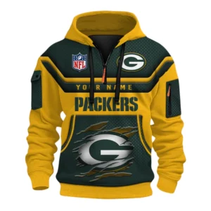 Green Bay Packers Fans Gift Hoodie Half Zip 3D, All Over Print Hoodie Half Zip 3D For Sport Fan NFL159091125104 - Style 2
