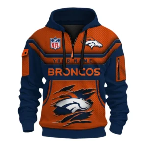 Denver Broncos Fans Gift Hoodie Half Zip 3D, All Over Print Hoodie Half Zip 3D For Sport Fan NFL159091125106 - Style 2