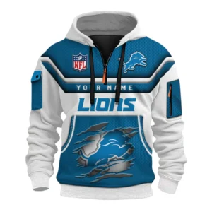 Detroit Lions Fans Gift Hoodie Half Zip 3D, All Over Print Hoodie Half Zip 3D For Sport Fan NFL159091125107 - Style 2