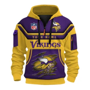 Minnesota Vikings Fans Gift Hoodie Half Zip 3D, All Over Print Hoodie Half Zip 3D For Sport Fan NFL159091125109 - Style 2