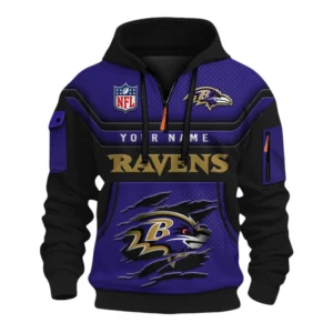 Baltimore Ravens Fans Gift Hoodie Half Zip 3D, All Over Print Hoodie Half Zip 3D For Sport Fan NFL159091125111 - Style 2
