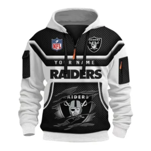 Las Vegas Raiders Fans Gift Hoodie Half Zip 3D, All Over Print Hoodie Half Zip 3D For Sport Fan NFL159091125116 - Style 1