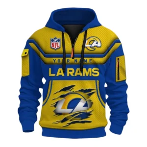 Los Angeles Rams Fans Gift Hoodie Half Zip 3D, All Over Print Hoodie Half Zip 3D For Sport Fan NFL159091125117 - Style 1