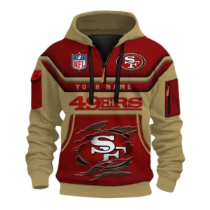 San Francisco 49ers Fans Gift Hoodie Half Zip 3D, All Over Print Hoodie Half Zip 3D For Sport Fan NFL159091125125 - Style 1