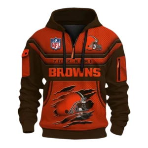 Cleveland Browns Fans Gift Hoodie Half Zip 3D, All Over Print Hoodie Half Zip 3D For Sport Fan NFL159091125132 - Style 2