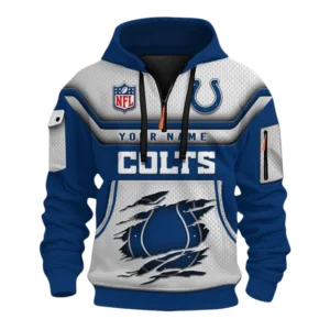 Indianapolis Colts Fans Gift Hoodie Half Zip 3D, All Over Print Hoodie Half Zip 3D For Sport Fan NFL159091125134 - Style 1