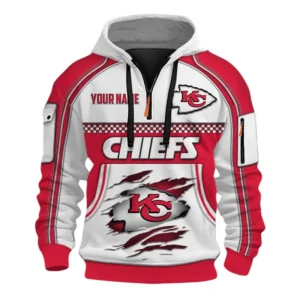 Kansas City Chiefs Fans Gift Hoodie Half Zip 3D, Exclusive Logo 3D Zip Hoodie For Sport Fan NFL160091125103 - Style 1