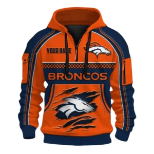 Denver Broncos Fans Gift Hoodie Half Zip 3D, Exclusive Logo 3D Zip Hoodie For Sport Fan NFL160091125104 - Style 1