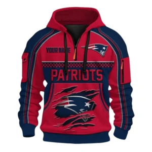 New England Patriots Fans Gift Hoodie Half Zip 3D, Exclusive Logo 3D Zip Hoodie For Sport Fan NFL160091125108 - Style 1