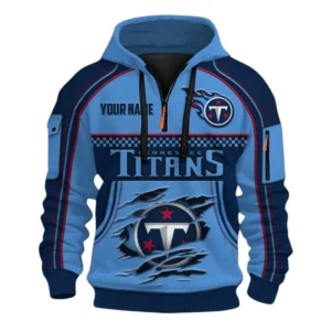 Tennessee Titans Fans Gift Hoodie Half Zip 3D, Exclusive Logo 3D Zip Hoodie For Sport Fan NFL160091125113 - Style 1
