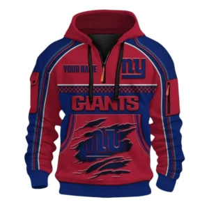 New York Giants Fans Gift Hoodie Half Zip 3D, Exclusive Logo 3D Zip Hoodie For Sport Fan NFL160091125116 - Style 1
