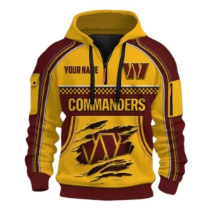 Washington Commanders Fans Gift Hoodie Half Zip 3D, Exclusive Logo 3D Zip Hoodie For Sport Fan NFL160091125117 - Style 1