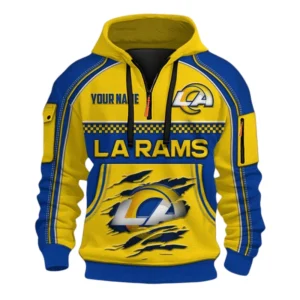 Los Angeles Rams Fans Gift Hoodie Half Zip 3D, Exclusive Logo 3D Zip Hoodie For Sport Fan NFL160091125118 - Style 1