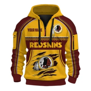 Washington Redskin Fans Gift Hoodie Half Zip 3D, Exclusive Logo 3D Zip Hoodie For Sport Fan NFL160091125119 - Style 1