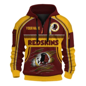 Washington Redskin Fans Gift Hoodie Half Zip 3D, Exclusive Logo 3D Zip Hoodie For Sport Fan NFL160091125119 - Style 2
