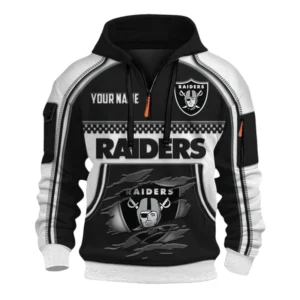 Las Vegas Raiders Fans Gift Hoodie Half Zip 3D, Exclusive Logo 3D Zip Hoodie For Sport Fan NFL160091125121 - Style 2