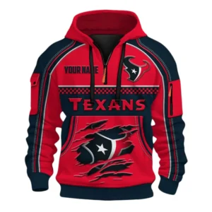 Houston Texans Fans Gift Hoodie Half Zip 3D, Exclusive Logo 3D Zip Hoodie For Sport Fan NFL160091125123 - Style 1