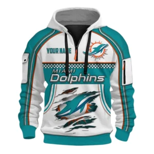 Miami Dolphins Fans Gift Hoodie Half Zip 3D, Exclusive Logo 3D Zip Hoodie For Sport Fan NFL160091125125 - Style 1