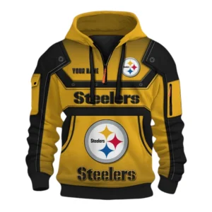 Pittsburgh Steelers Fans Gift Hoodie Half Zip 3D, Exclusive Logo 3D Zip Hoodie For Sport Fan NFL161091125104 - Style 1