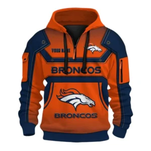 Denver Broncos Fans Gift Hoodie Half Zip 3D, Exclusive Logo 3D Zip Hoodie For Sport Fan NFL161091125105 - Style 1