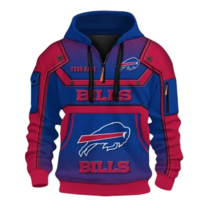 Buffalo Bills Fans Gift Hoodie Half Zip 3D, Exclusive Logo 3D Zip Hoodie For Sport Fan NFL161091125107 - Style 1