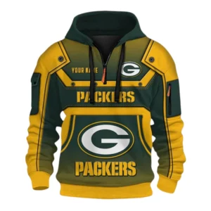 Green Bay Packers Fans Gift Hoodie Half Zip 3D, Exclusive Logo 3D Zip Hoodie For Sport Fan NFL161091125109 - Style 1