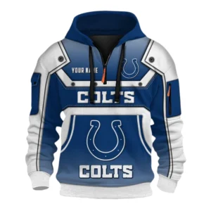 Indianapolis Colts Fans Gift Hoodie Half Zip 3D, Exclusive Logo 3D Zip Hoodie For Sport Fan NFL161091125111 - Style 1