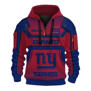 New York Giants Fans Gift Hoodie Half Zip 3D, Exclusive Logo 3D Zip Hoodie For Sport Fan NFL161091125112 - Style 1