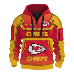 Kansas City Chiefs Fans Gift Hoodie Half Zip 3D, Exclusive Logo 3D Zip Hoodie For Sport Fan NFL161091125113 - Style 1