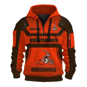 Cleveland Browns Fans Gift Hoodie Half Zip 3D, Exclusive Logo 3D Zip Hoodie For Sport Fan NFL161091125117 - Style 1