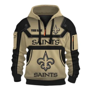 New Orleans Saints Fans Gift Hoodie Half Zip 3D, Exclusive Logo 3D Zip Hoodie For Sport Fan NFL161091125118 - Style 1