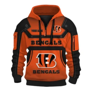 Cincinnati Bengals Fans Gift Hoodie Half Zip 3D, Exclusive Logo 3D Zip Hoodie For Sport Fan NFL161091125119 - Style 1