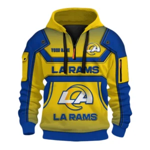 Los Angeles Rams Fans Gift Hoodie Half Zip 3D, Exclusive Logo 3D Zip Hoodie For Sport Fan NFL161091125125 - Style 2