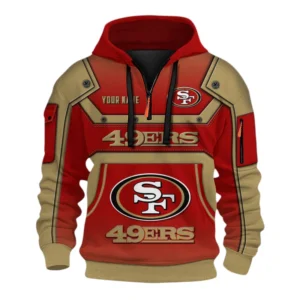 San Francisco 49ers Fans Gift Hoodie Half Zip 3D, Exclusive Logo 3D Zip Hoodie For Sport Fan NFL161091125126 - Style 2