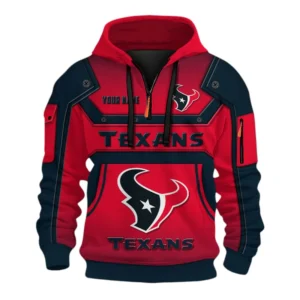 Houston Texans Fans Gift Hoodie Half Zip 3D, Exclusive Logo 3D Zip Hoodie For Sport Fan NFL161091125129 - Style 1