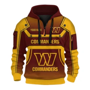 Washington Commanders Fans Gift Hoodie Half Zip 3D, Exclusive Logo 3D Zip Hoodie For Sport Fan NFL161091125130 - Style 1