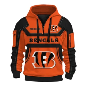 Cincinnati Bengals Fans Gift Hoodie Half Zip 3D, All Over Print 3D Zip Hoodie For Sport Fan NFL162091125115 - Style 1