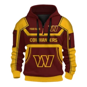 Washington Commanders Fans Gift Hoodie Half Zip 3D, All Over Print 3D Zip Hoodie For Sport Fan NFL162091125119 - Style 1