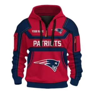New England Patriots Fans Gift Hoodie Half Zip 3D, All Over Print 3D Zip Hoodie For Sport Fan NFL162091125120 - Style 1
