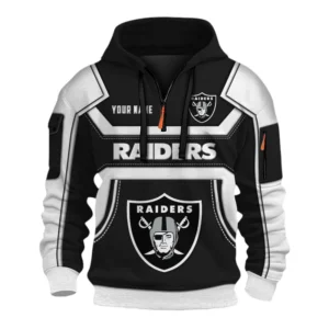 Las Vegas Raiders Fans Gift Hoodie Half Zip 3D, All Over Print 3D Zip Hoodie For Sport Fan NFL162091125124 - Style 2