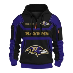 Baltimore Ravens Fans Gift Hoodie Half Zip 3D, All Over Print 3D Zip Hoodie For Sport Fan NFL162091125126 - Style 2